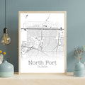 North Port Florida City Map Poster - GroovyGrove