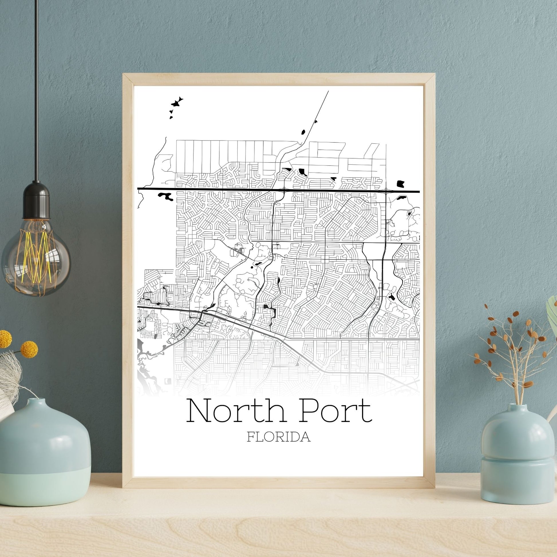 North Port Florida City Map Poster - GroovyGrove