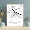 Jefferson City Missouri Map Poster - GroovyGrove