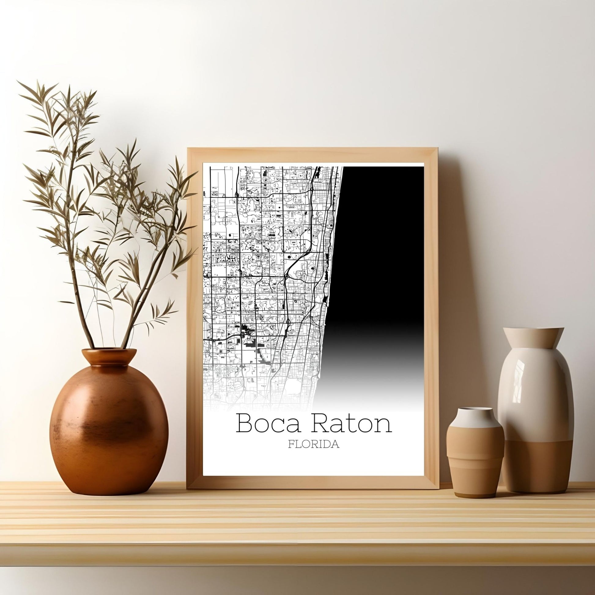 Boca Raton Florida City Map Poster - GroovyGrove