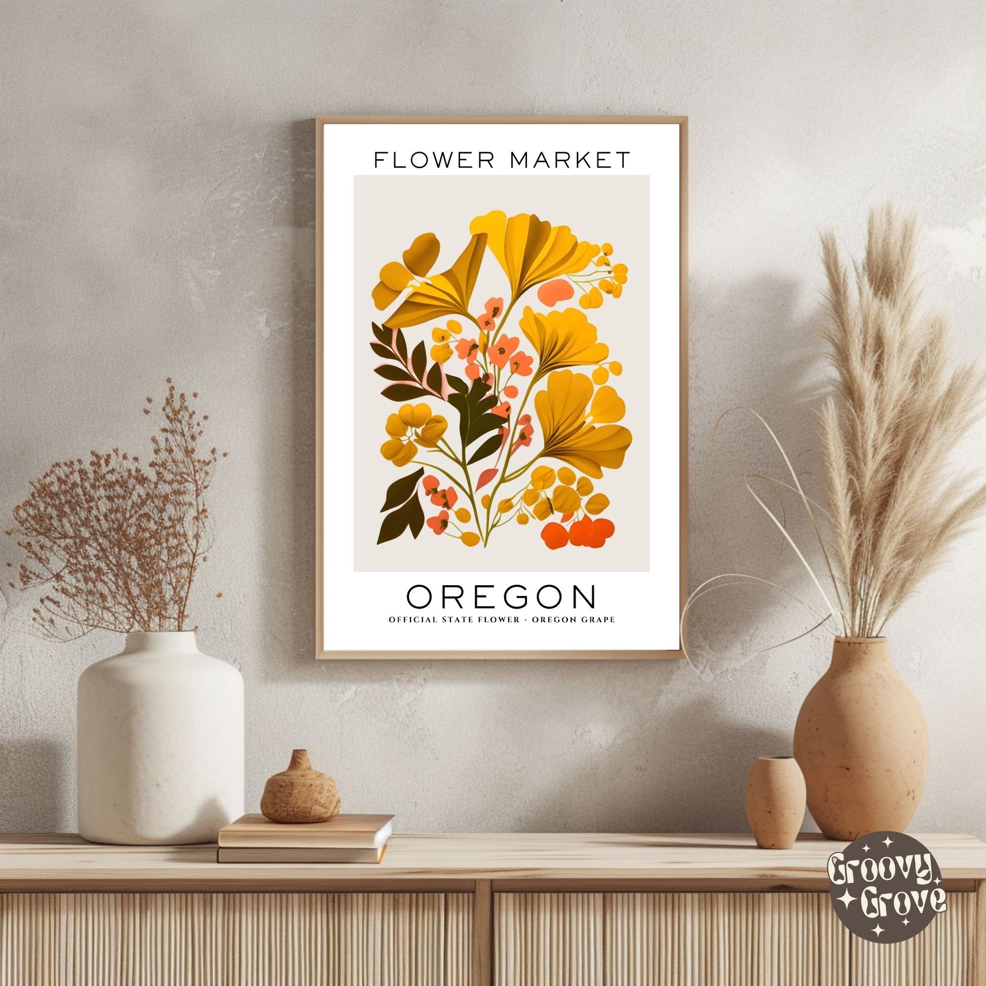 Oregon Flower Market Poster - GroovyGrove