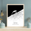 Erie Pennsylvania City Map Poster - GroovyGrove