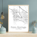 Palm Springs California City Map Poster - GroovyGrove