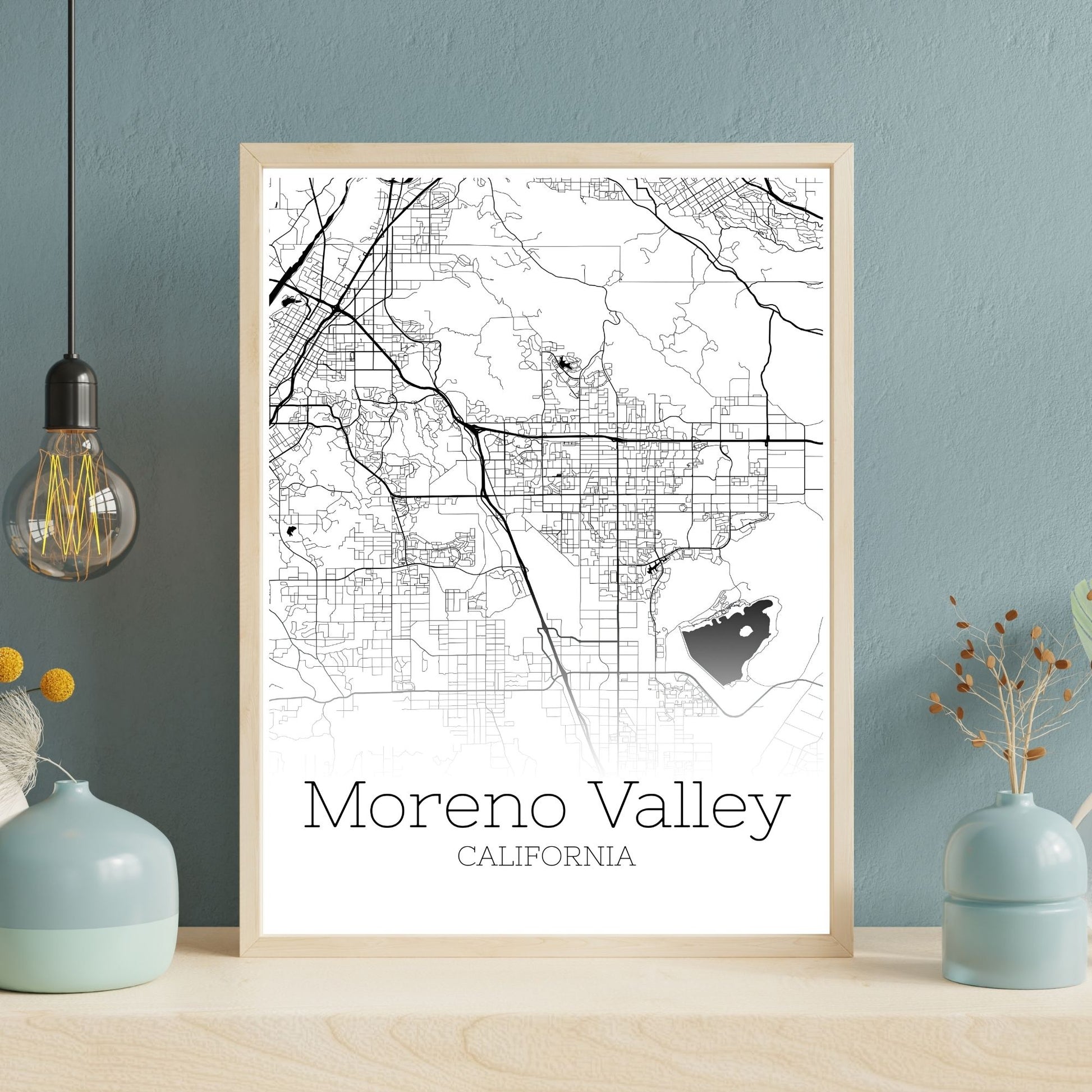 Moreno Valley California City Map Poster - GroovyGrove