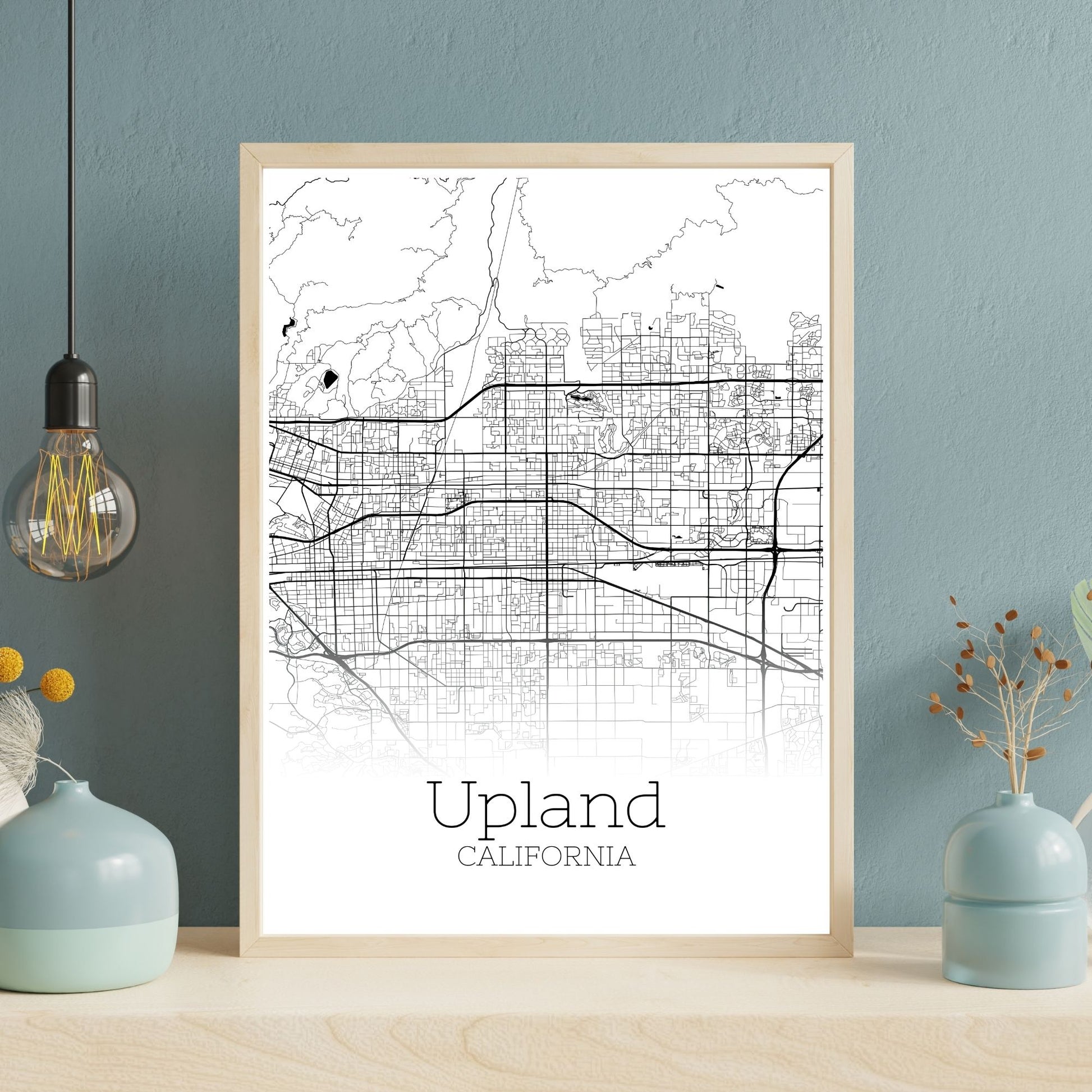 Upland California City Map Poster - GroovyGrove