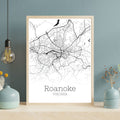 Roanoke Virginia City Map Poster - GroovyGrove