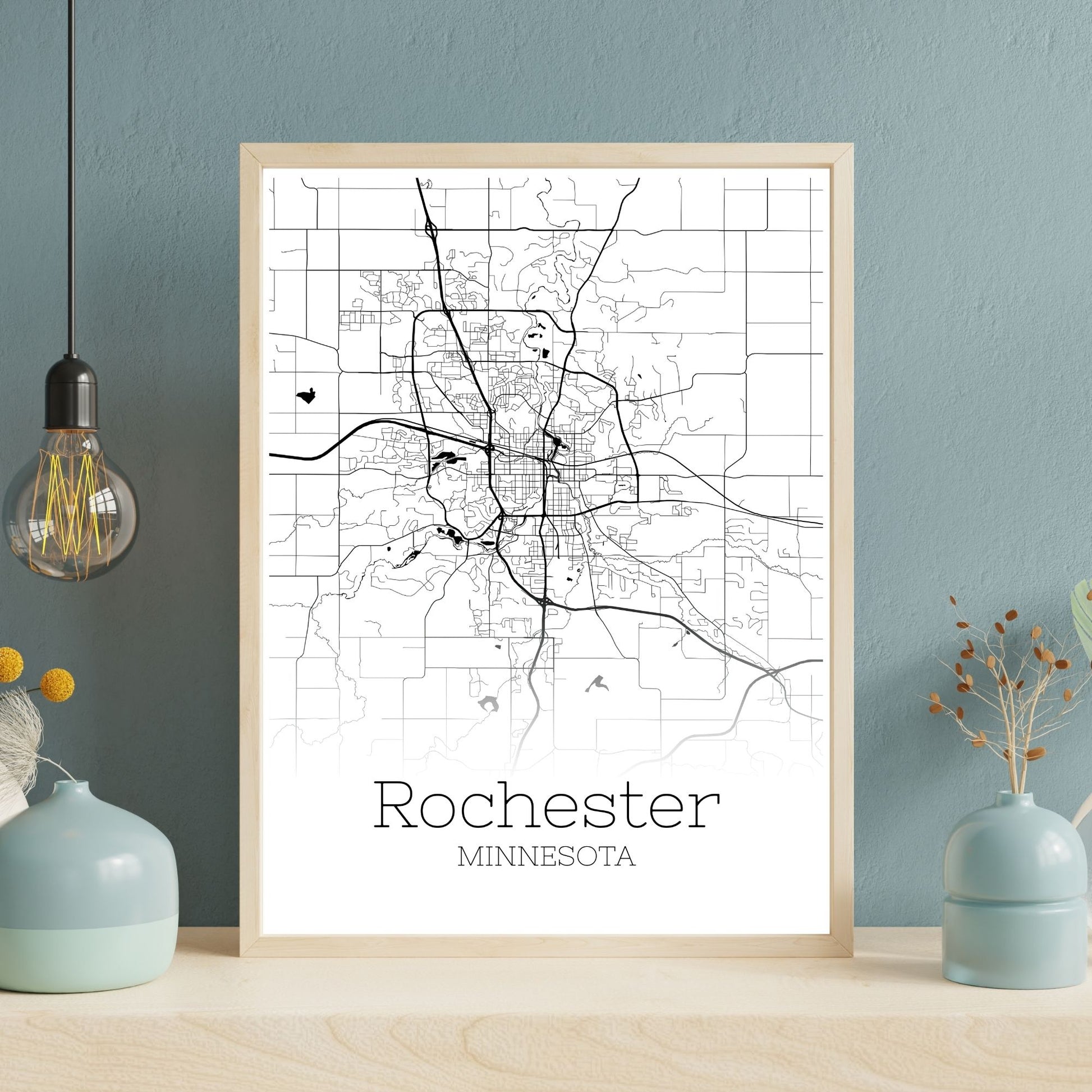 Rochester Minnesota City Map Poster - GroovyGrove