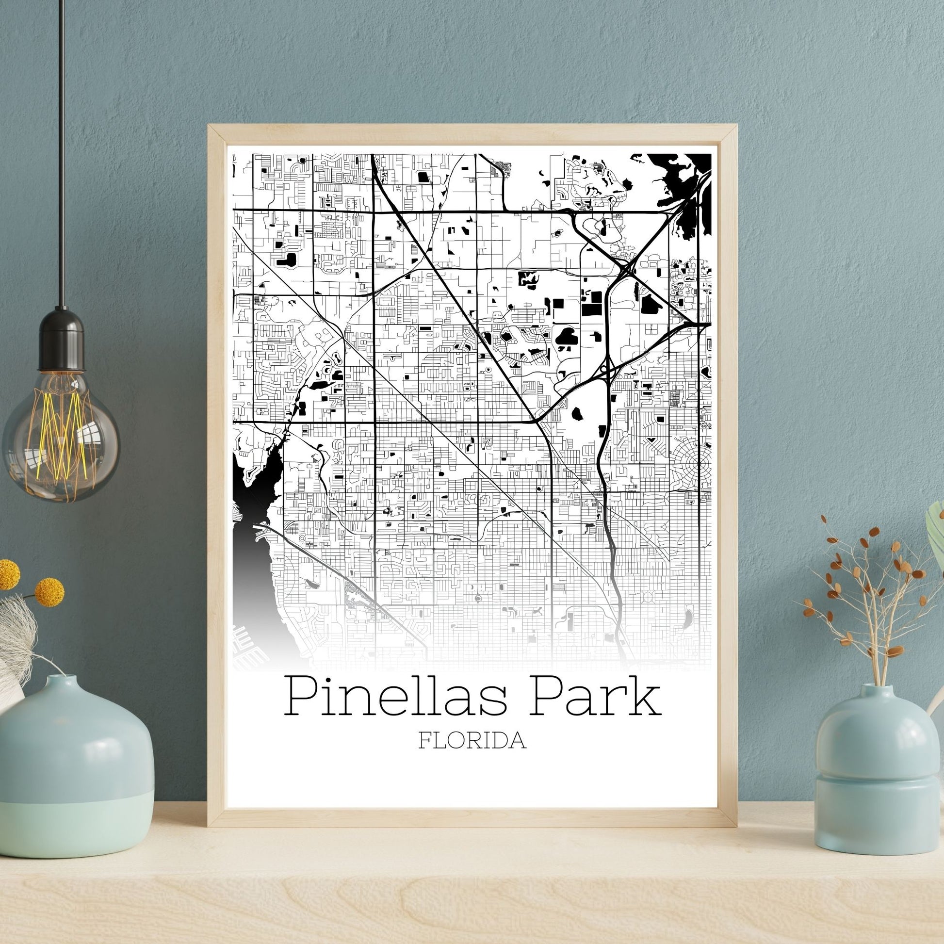 Pinellas Park Florida City Map Poster - GroovyGrove