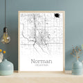 Norman Oklahoma City Map Poster - GroovyGrove