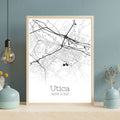 Utica New York City Map Poster - GroovyGrove