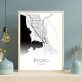 Provo Utah City Map Poster - GroovyGrove