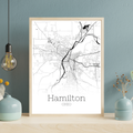 Hamilton Ohio City Map Poster - GroovyGrove