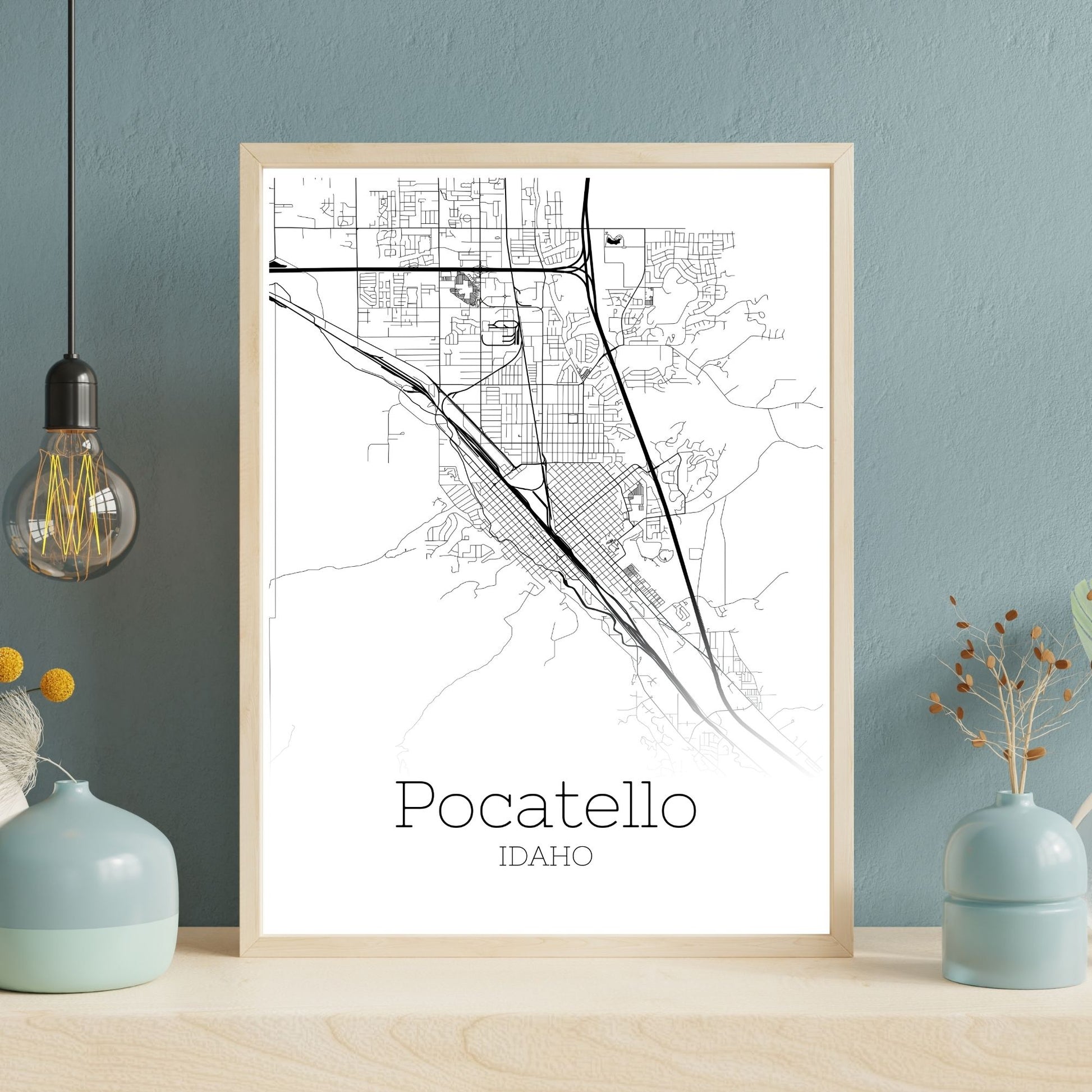 Pocatello Idaho City Map Poster - GroovyGrove