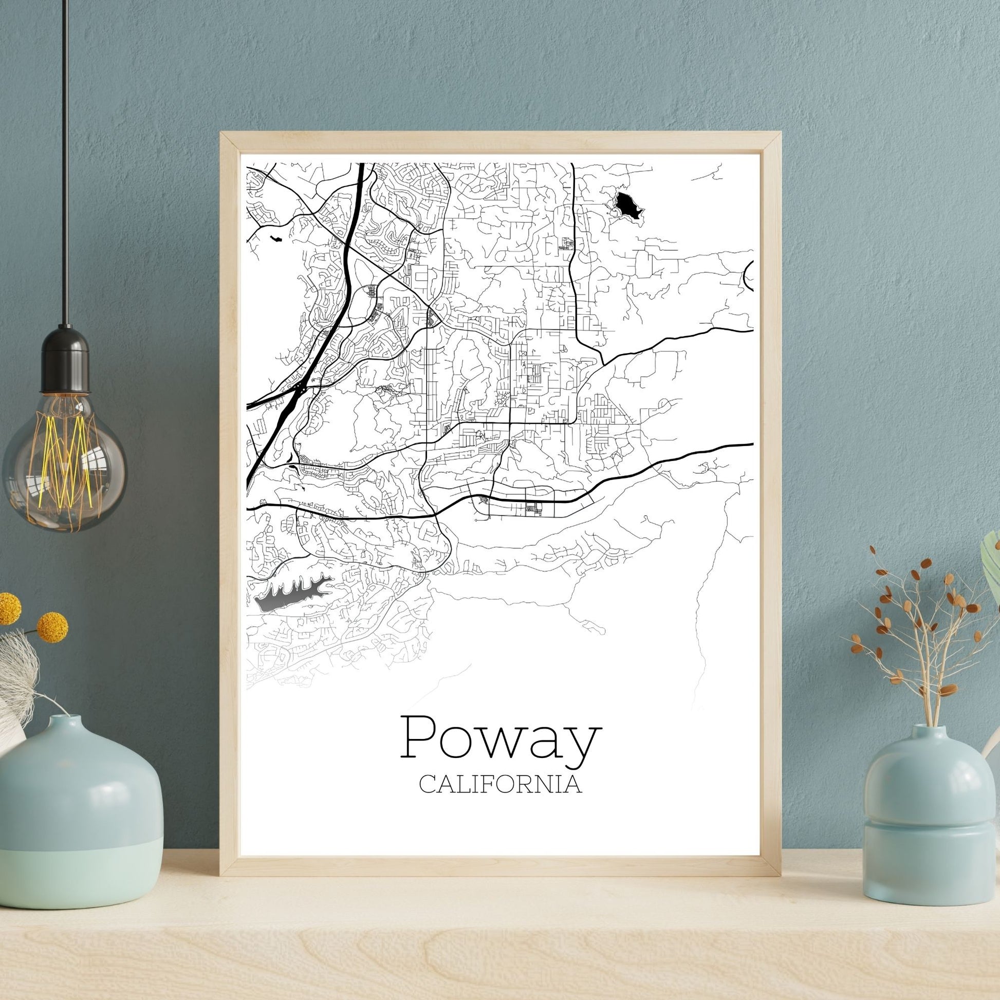 Poway California City Map Poster - GroovyGrove