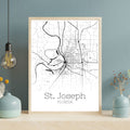 St. Joseph Missouri City Map Poster - GroovyGrove