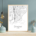 Draper Utah City Map Poster - GroovyGrove