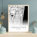 Oakland Park Florida City Map Poster - GroovyGrove