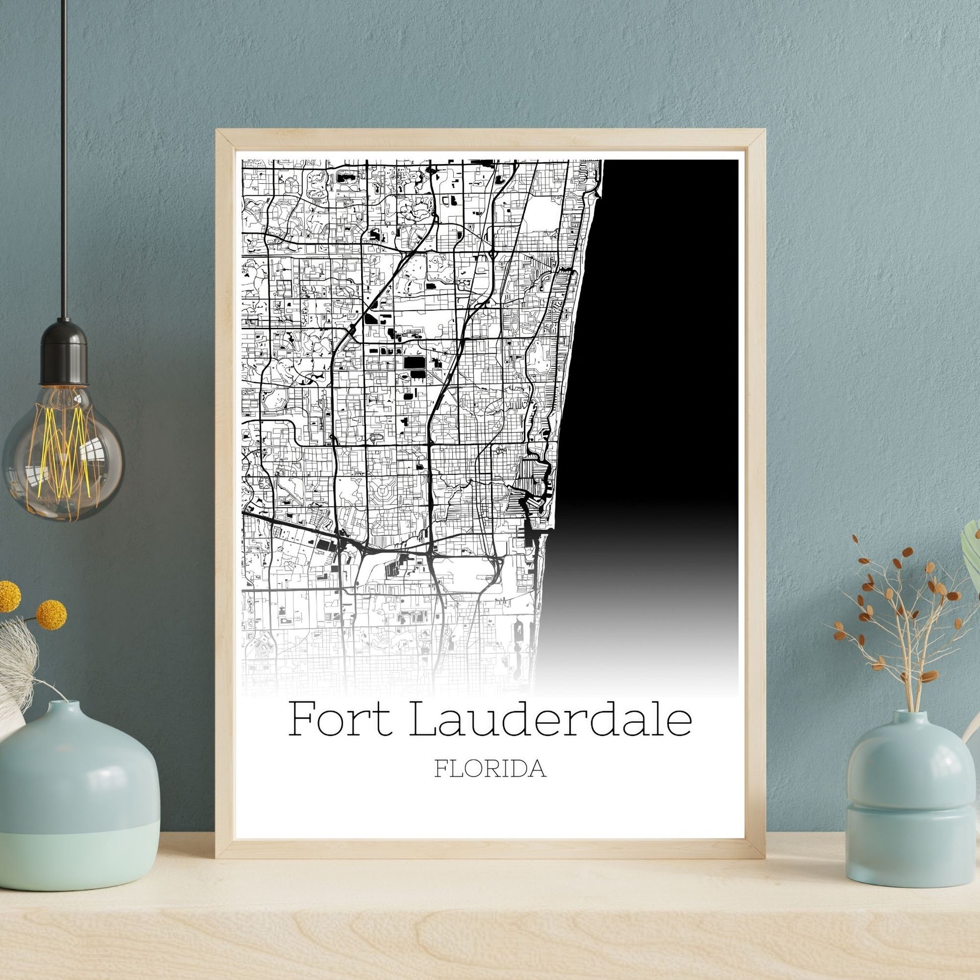 Fort Lauderdale Florida City Map Poster - GroovyGrove