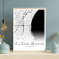 St. Clair Shores Michigan City Map Poster - GroovyGrove