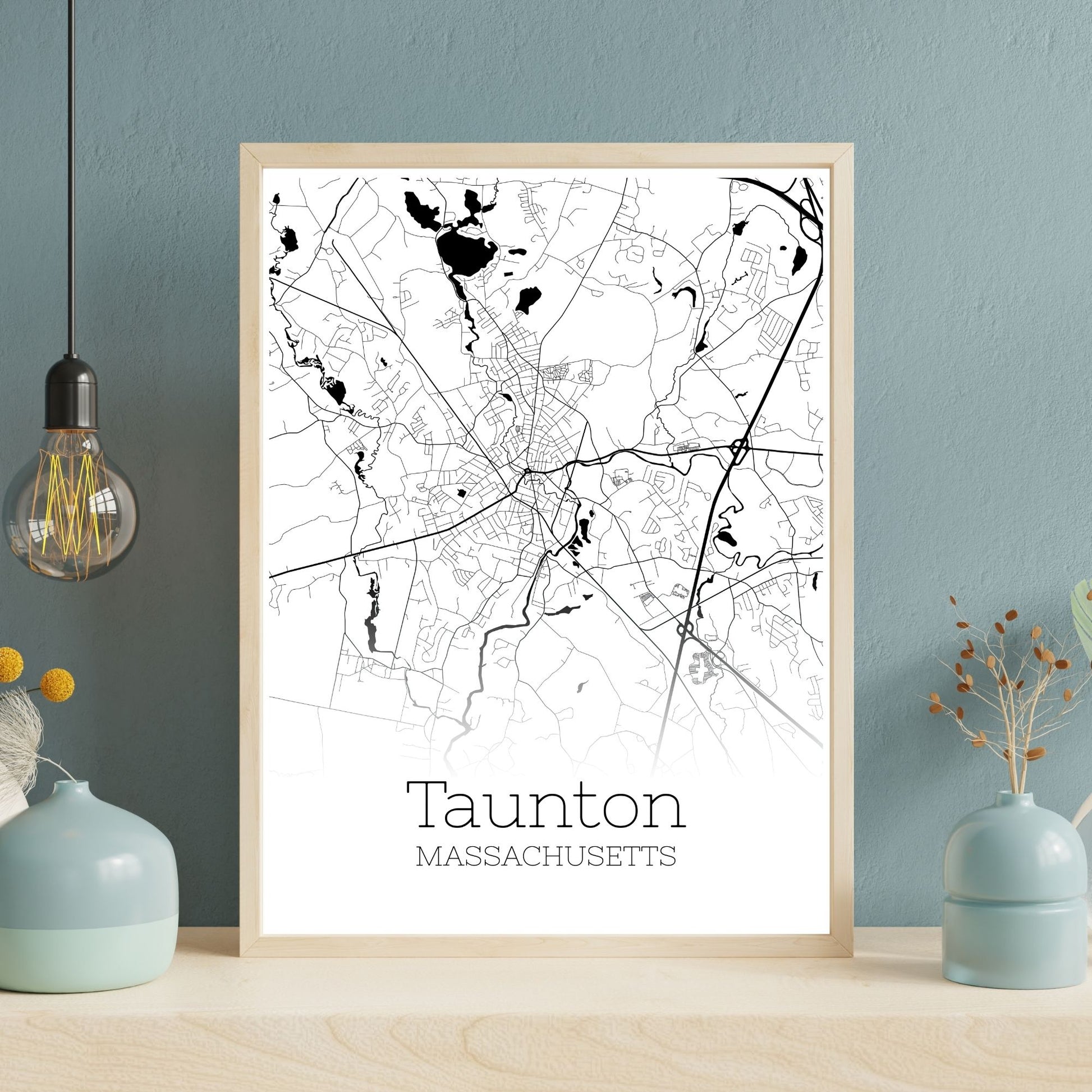 Taunton Massachusetts City Map Poster - GroovyGrove