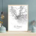 El Paso Texas City Map Poster - GroovyGrove