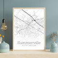 Summerville South Carolina City Map Poster - GroovyGrove