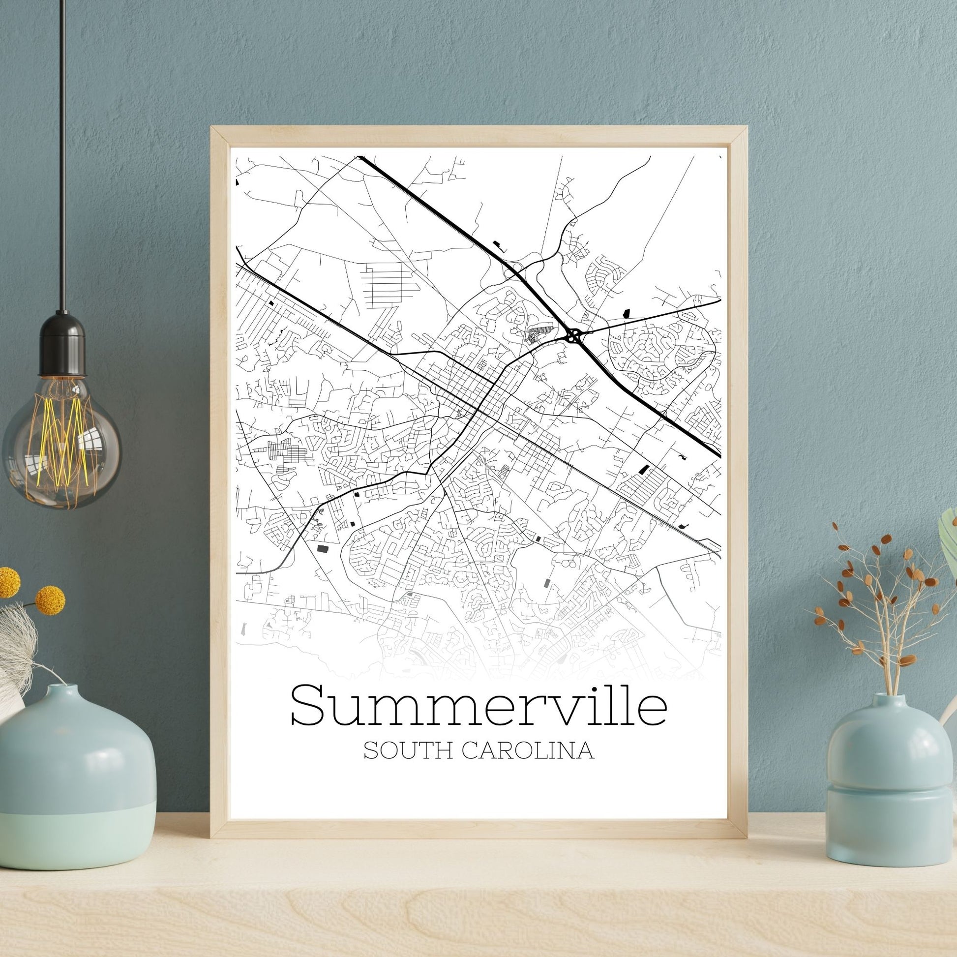 Summerville South Carolina City Map Poster - GroovyGrove