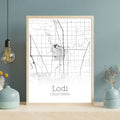 Lodi California City Map Poster - GroovyGrove