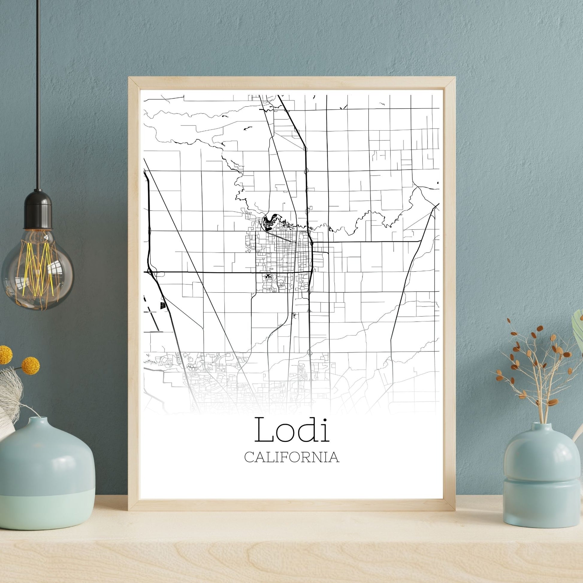 Lodi California City Map Poster - GroovyGrove