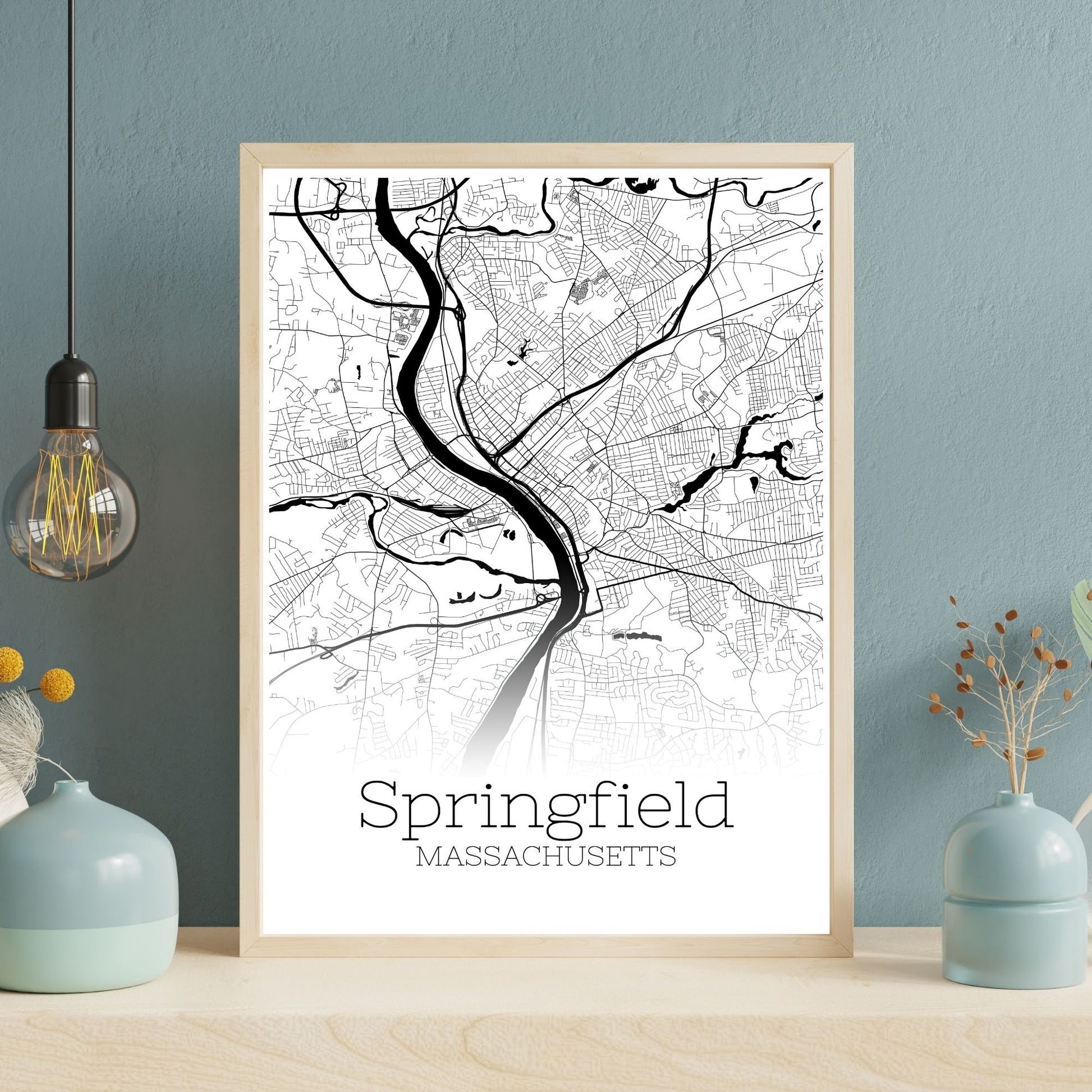 Springfield Massachusetts City Map Poster - GroovyGrove