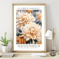 November Birthday Flower Market Poster - GroovyGrove