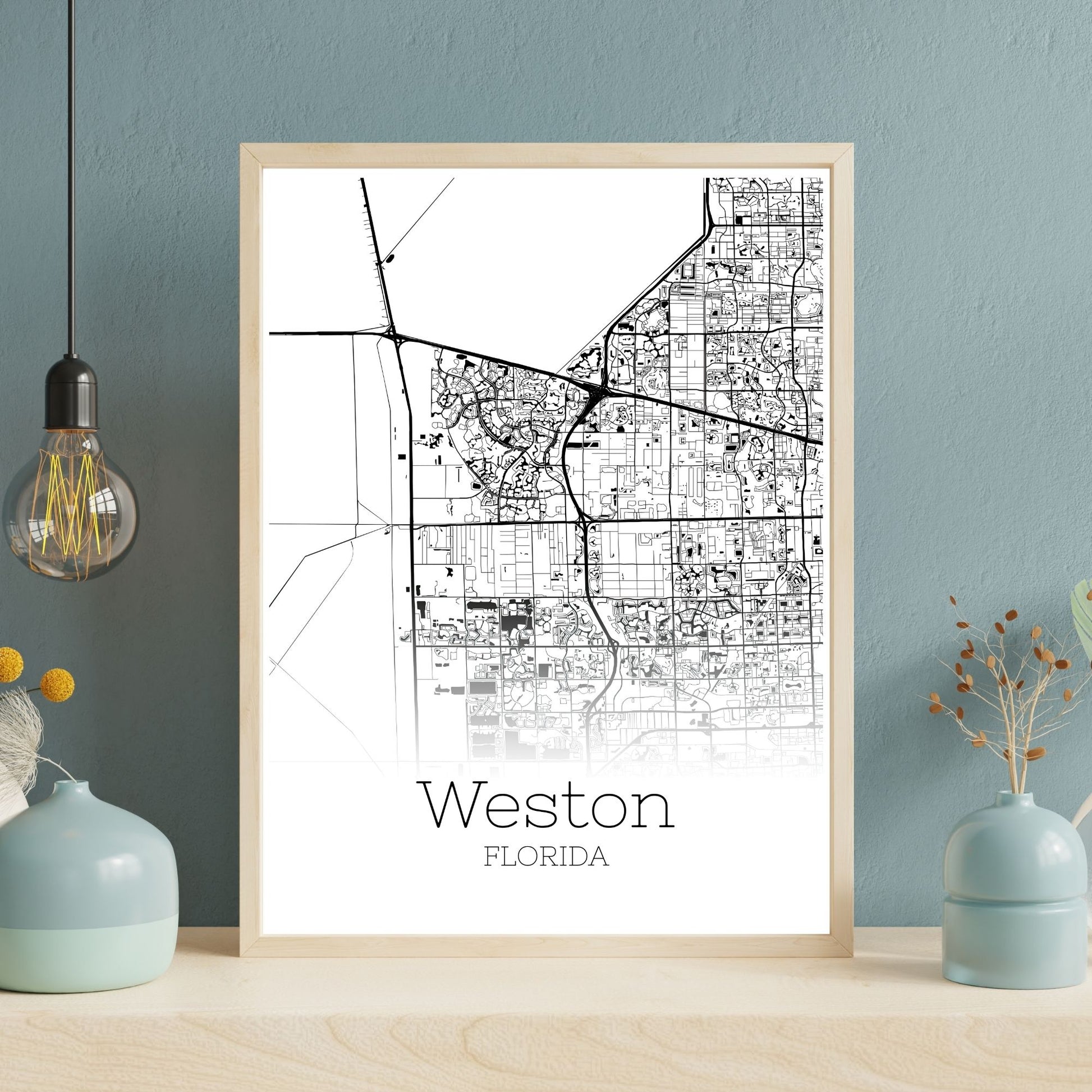 Weston Florida City Map Poster - GroovyGrove