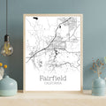 Fairfield California City Map Poster - GroovyGrove