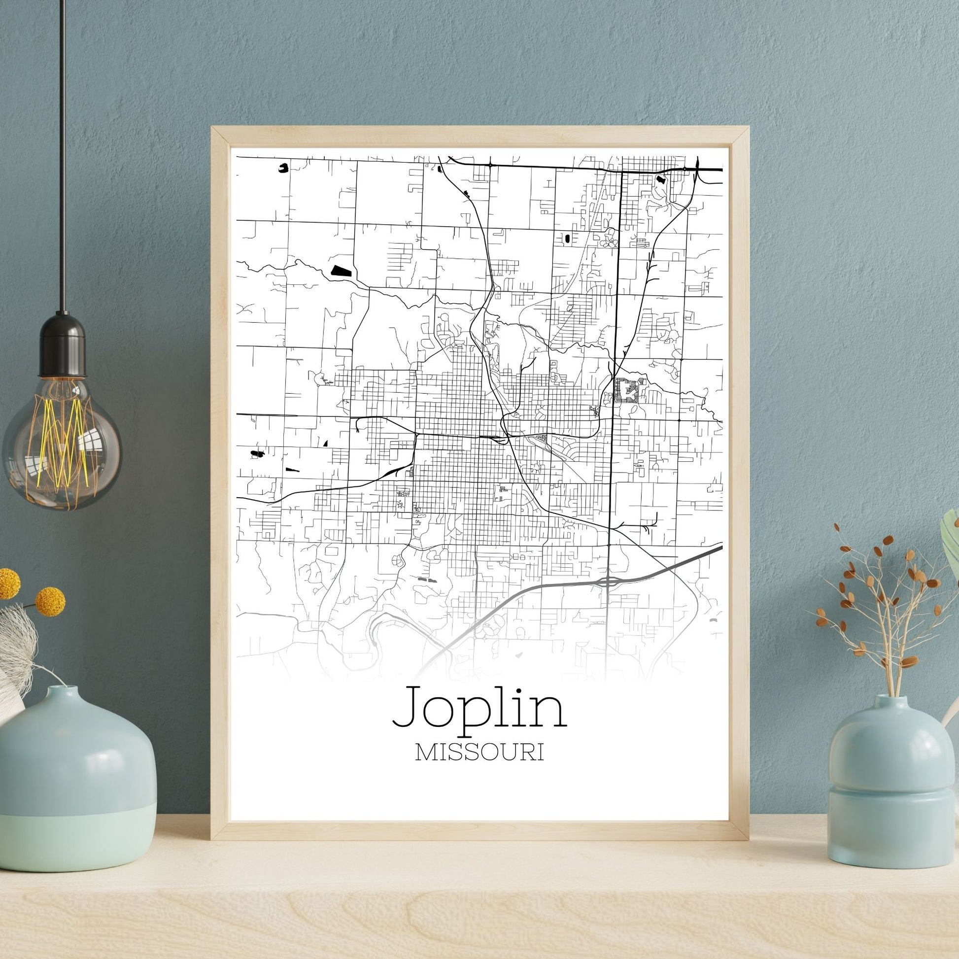 Joplin Missouri City Map Poster - GroovyGrove