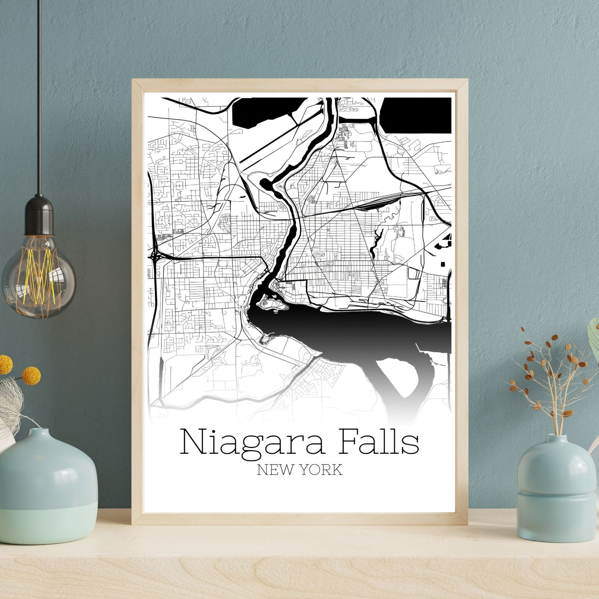 Niagara Falls New York City Map Poster - GroovyGrove