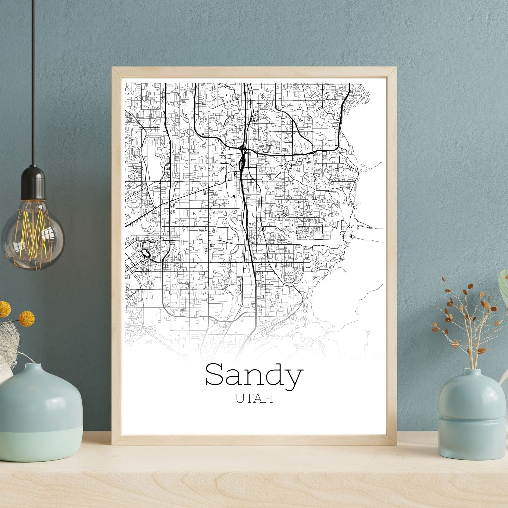 Sandy Utah City Map Poster - GroovyGrove