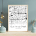 Monterey Park California City Map Poster - GroovyGrove