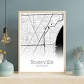 Roseville Michigan City Map Poster - GroovyGrove