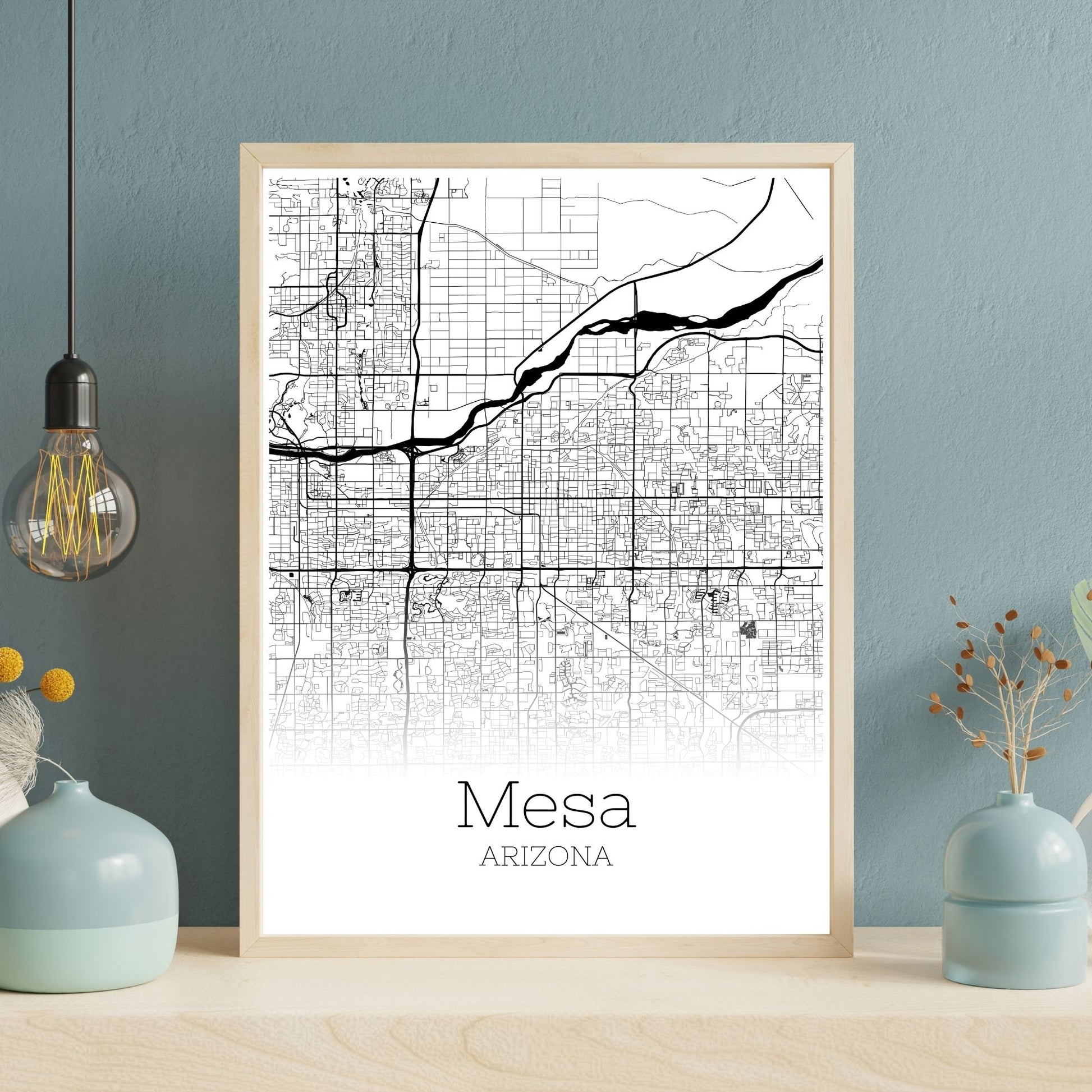 Mesa Arizona City Map Poster - GroovyGrove