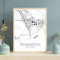 Pleasanton California City Map Poster - GroovyGrove