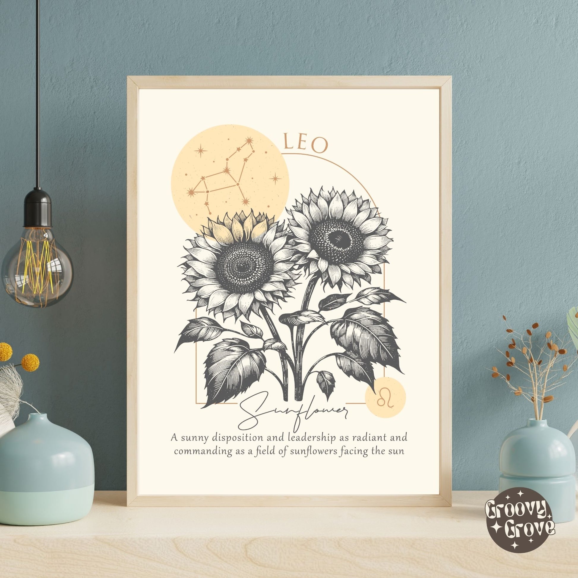 Leo Zodiac Sign Poster - GroovyGrove