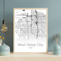 West Valley City Utah Map Poster - GroovyGrove