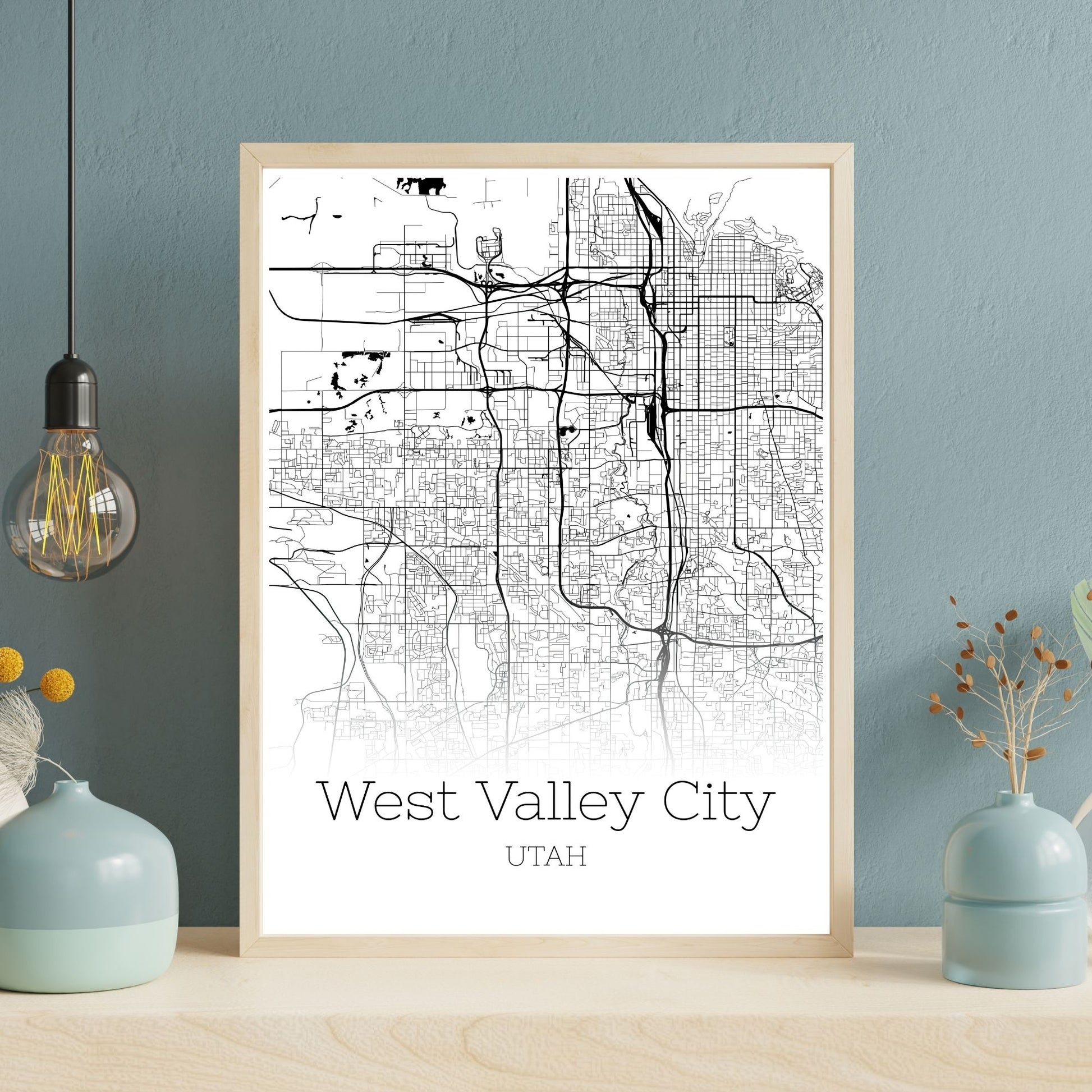 West Valley City Utah Map Poster - GroovyGrove