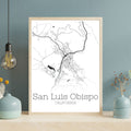 San Luis Obispo California City Map Poster - GroovyGrove