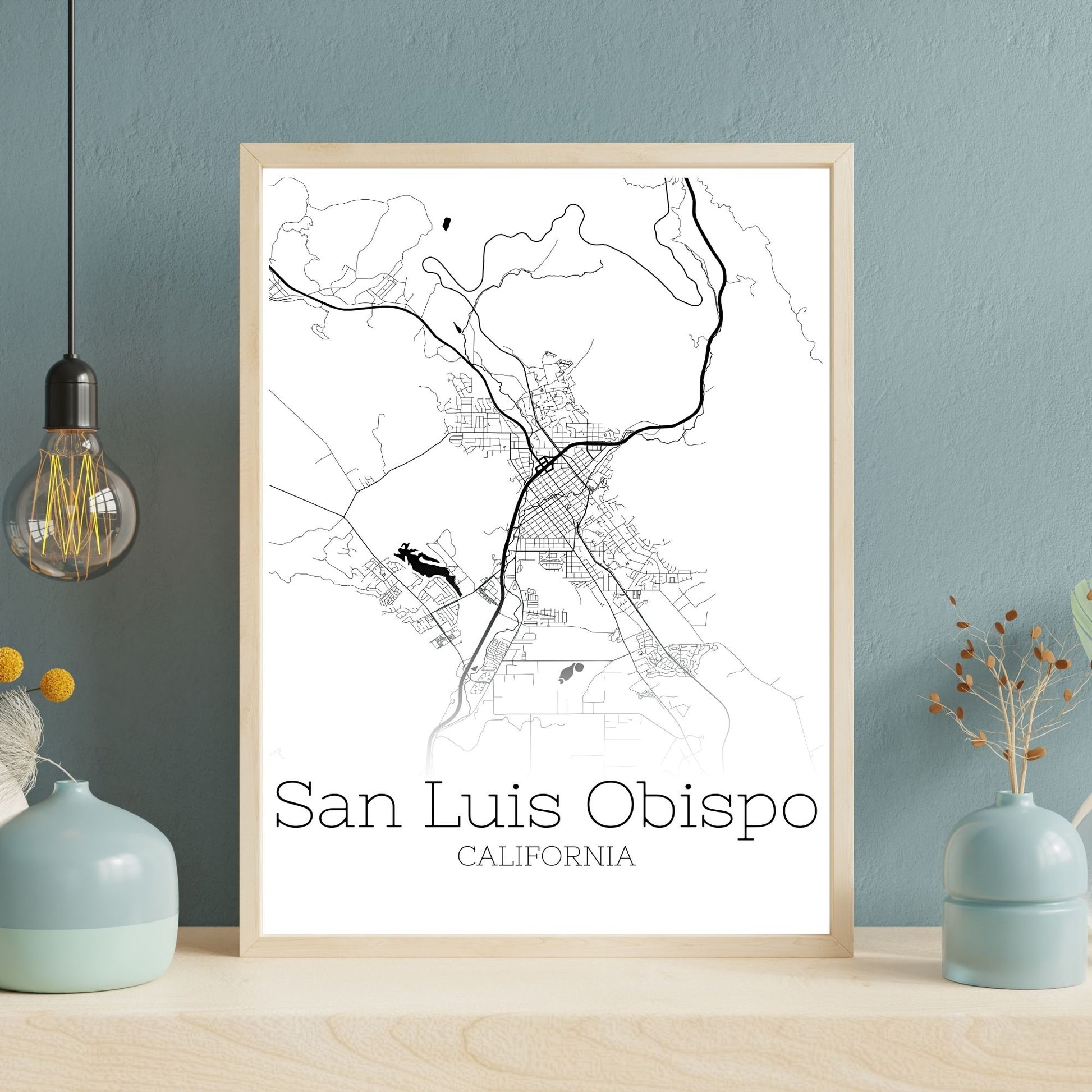 San Luis Obispo California City Map Poster - GroovyGrove