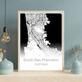 South San Francisco California City Map Poster - GroovyGrove