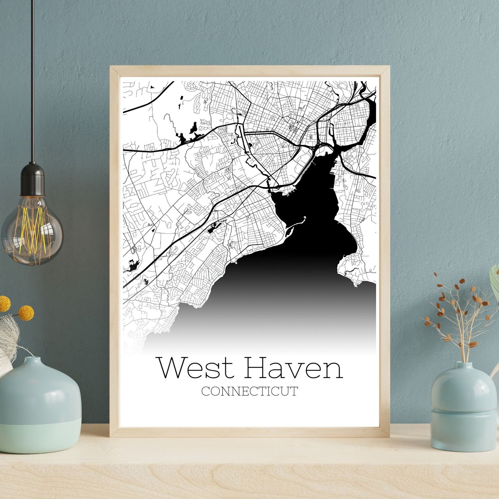 West Haven Connecticut City Map Poster - GroovyGrove