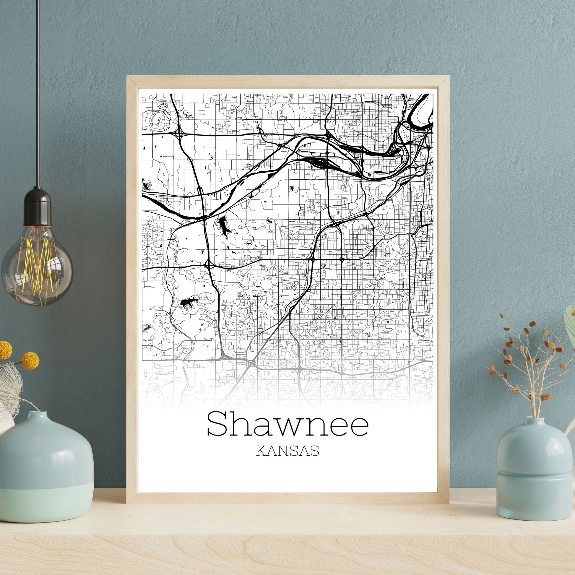 Shawnee Kansas City Map Poster - GroovyGrove