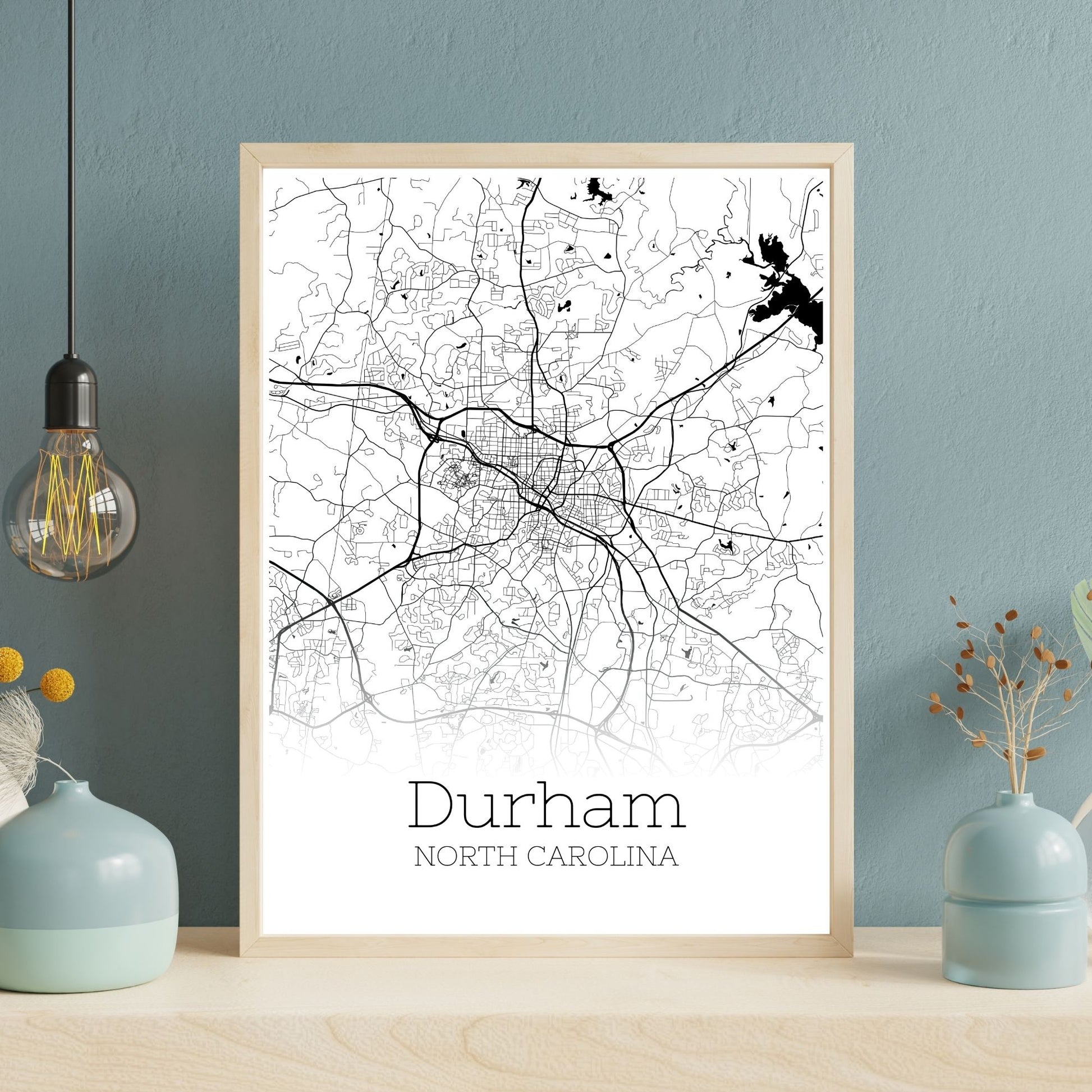 Durham North Carolina City Map Poster - GroovyGrove