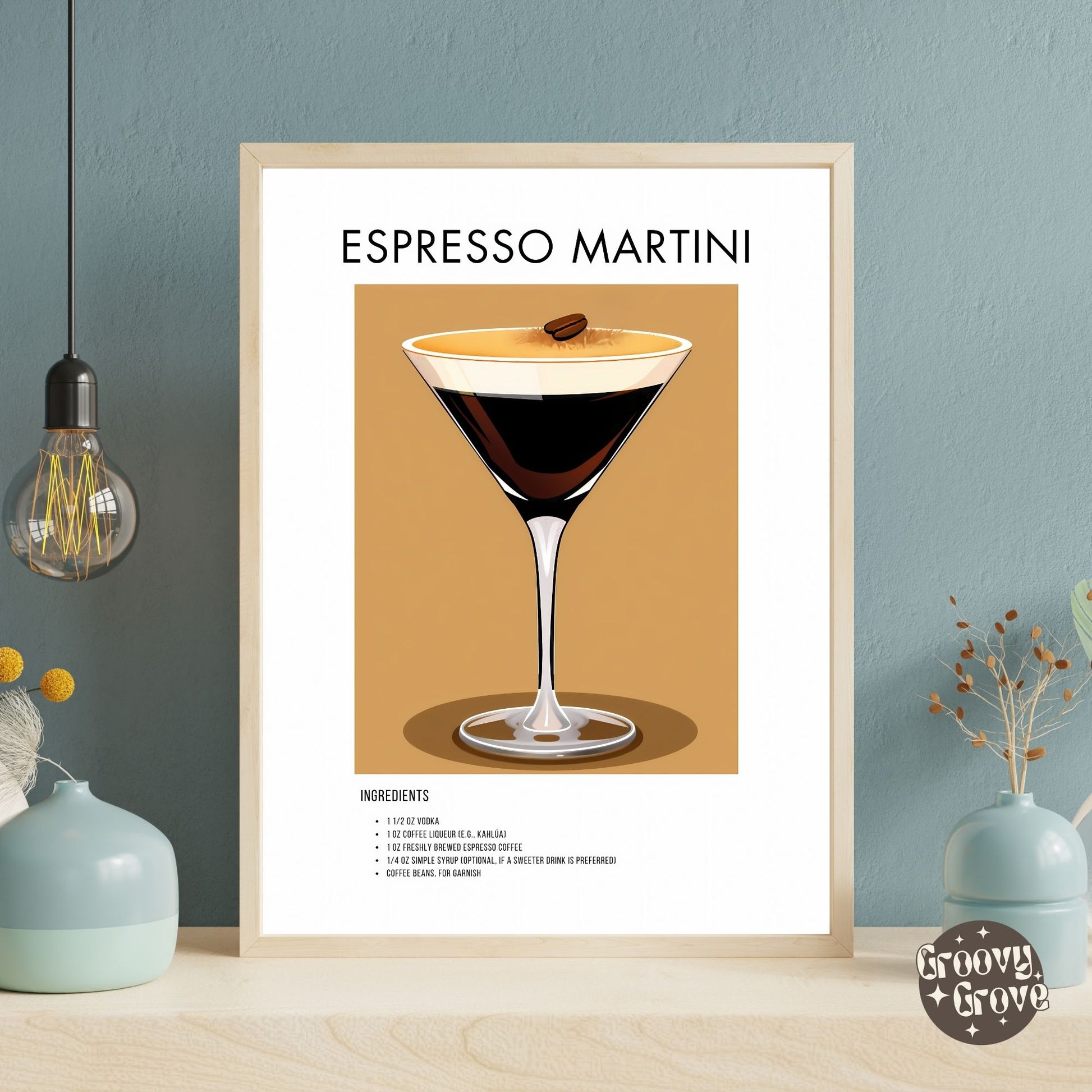 Espresso Martini Retro Cocktail Poster - GroovyGrove